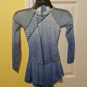 Blue Custom Kid's Figure Skating Dress